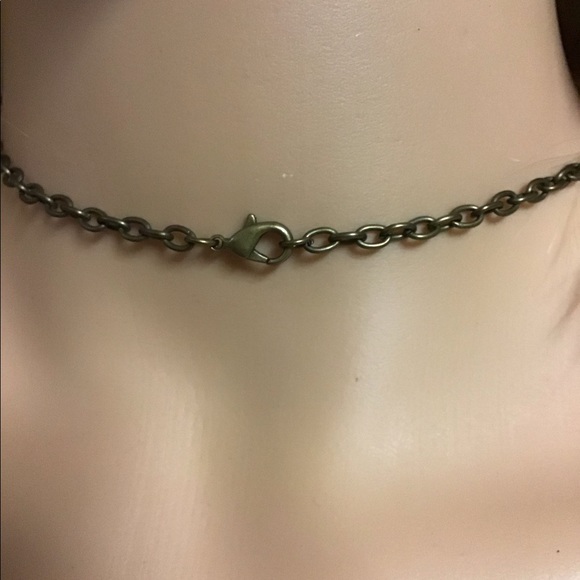 ❤️Dark statement drop brass necklace for woman missing one link - Picture 2 of 4